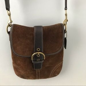 Vintage Coach suede crossbody bag
